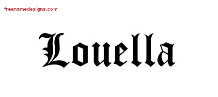 Blackletter Name Tattoo Designs Louella Graphic Download