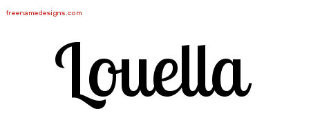 Handwritten Name Tattoo Designs Louella Free Download