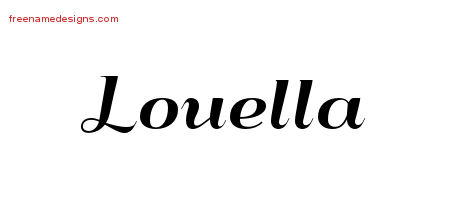 Art Deco Name Tattoo Designs Louella Printable