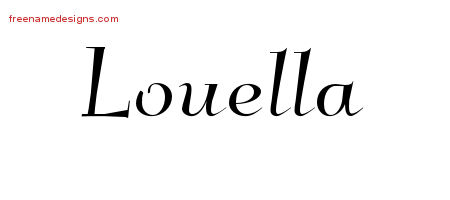 Elegant Name Tattoo Designs Louella Free Graphic