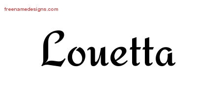 Calligraphic Stylish Name Tattoo Designs Louetta Download Free