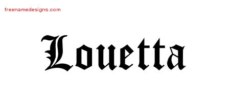 Blackletter Name Tattoo Designs Louetta Graphic Download