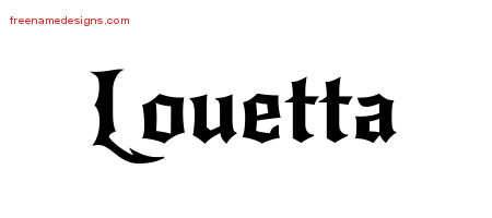 Gothic Name Tattoo Designs Louetta Free Graphic