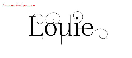 Decorated Name Tattoo Designs Louie Free Lettering