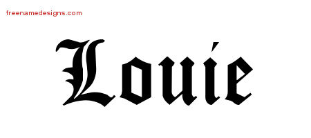 Blackletter Name Tattoo Designs Louie Printable