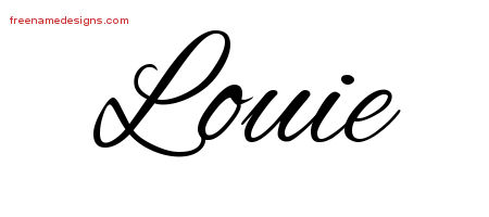 Cursive Name Tattoo Designs Louie Free Graphic