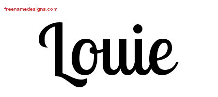 Handwritten Name Tattoo Designs Louie Free Printout