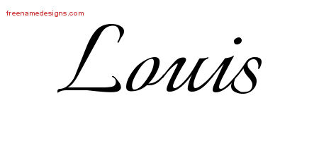 Calligraphic Name Tattoo Designs Louis Free Graphic