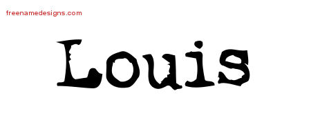 Vintage Writer Name Tattoo Designs Louis Free