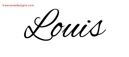 Cursive Name Tattoo Designs Louis Free Graphic