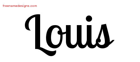 Handwritten Name Tattoo Designs Louis Free Printout