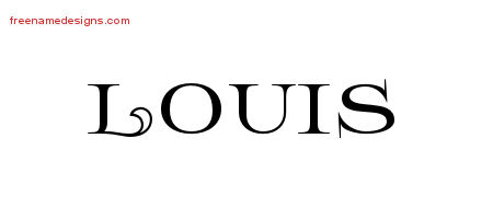 Flourishes Name Tattoo Designs Louis Printable