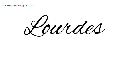 Cursive Name Tattoo Designs Lourdes Download Free