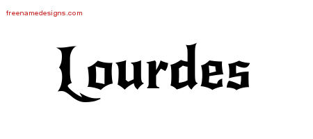 Gothic Name Tattoo Designs Lourdes Free Graphic