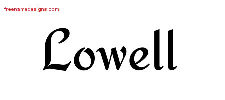 Calligraphic Stylish Name Tattoo Designs Lowell Free Graphic