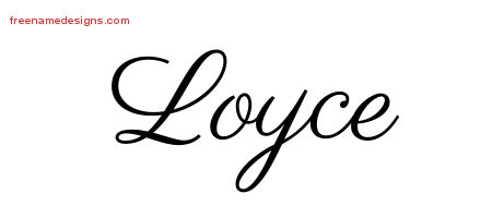 Classic Name Tattoo Designs Loyce Graphic Download