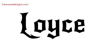 Gothic Name Tattoo Designs Loyce Free Graphic