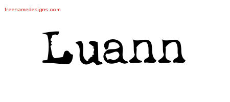 Vintage Writer Name Tattoo Designs Luann Free Lettering