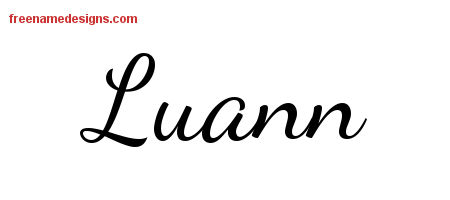 Lively Script Name Tattoo Designs Luann Free Printout
