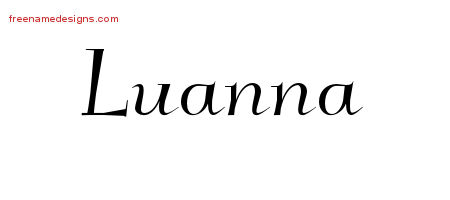 Elegant Name Tattoo Designs Luanna Free Graphic