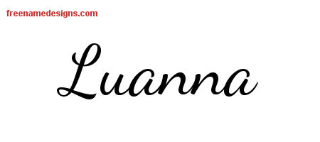 Lively Script Name Tattoo Designs Luanna Free Printout
