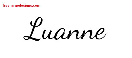 Lively Script Name Tattoo Designs Luanne Free Printout