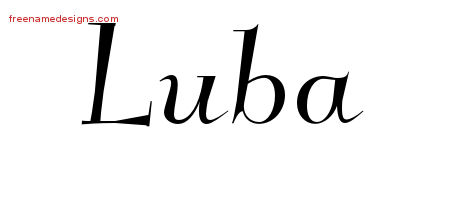 Elegant Name Tattoo Designs Luba Free Graphic