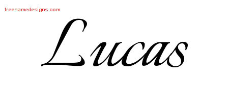 Calligraphic Name Tattoo Designs Lucas Free Graphic