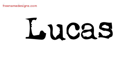 Vintage Writer Name Tattoo Designs Lucas Free