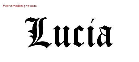 Blackletter Name Tattoo Designs Lucia Graphic Download