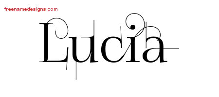 Decorated Name Tattoo Designs Lucia Free