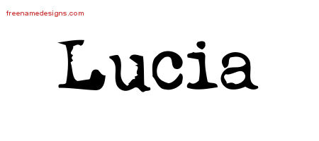 Vintage Writer Name Tattoo Designs Lucia Free Lettering
