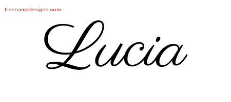Classic Name Tattoo Designs Lucia Graphic Download - Free Name Designs