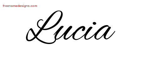 Cursive Name Tattoo Designs Lucia Download Free