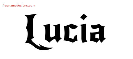 Gothic Name Tattoo Designs Lucia Free Graphic