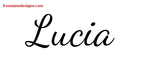 Lively Script Name Tattoo Designs Lucia Free Printout