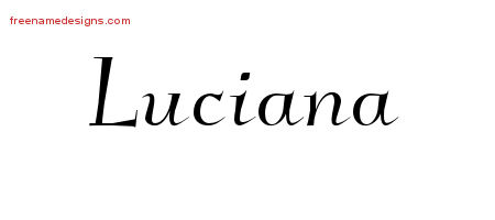 Elegant Name Tattoo Designs Luciana Free Graphic