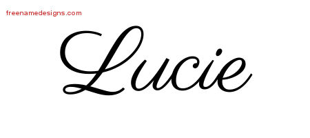 Classic Name Tattoo Designs Lucie Graphic Download