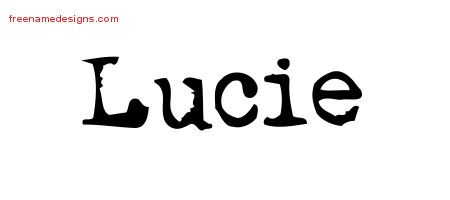 Vintage Writer Name Tattoo Designs Lucie Free Lettering
