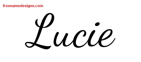Lively Script Name Tattoo Designs Lucie Free Printout