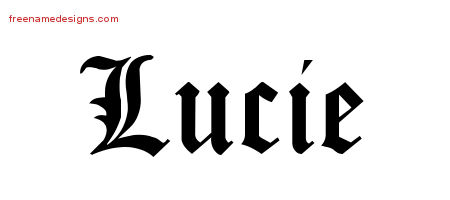 Blackletter Name Tattoo Designs Lucie Graphic Download