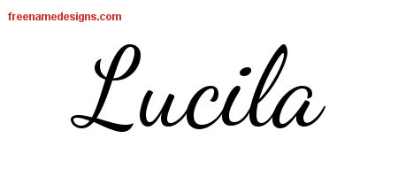 Lively Script Name Tattoo Designs Lucila Free Printout