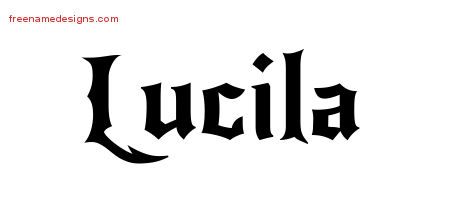 Gothic Name Tattoo Designs Lucila Free Graphic