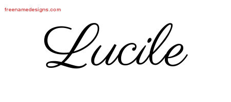 Classic Name Tattoo Designs Lucile Graphic Download