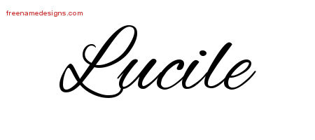 Cursive Name Tattoo Designs Lucile Download Free