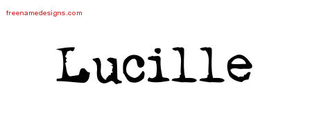 Vintage Writer Name Tattoo Designs Lucille Free Lettering