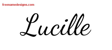Lively Script Name Tattoo Designs Lucille Free Printout