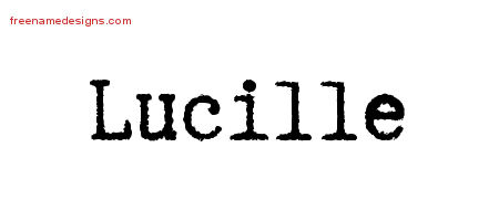 Typewriter Name Tattoo Designs Lucille Free Download