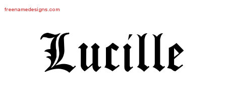 Blackletter Name Tattoo Designs Lucille Graphic Download