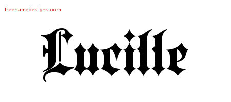 Old English Name Tattoo Designs Lucille Free